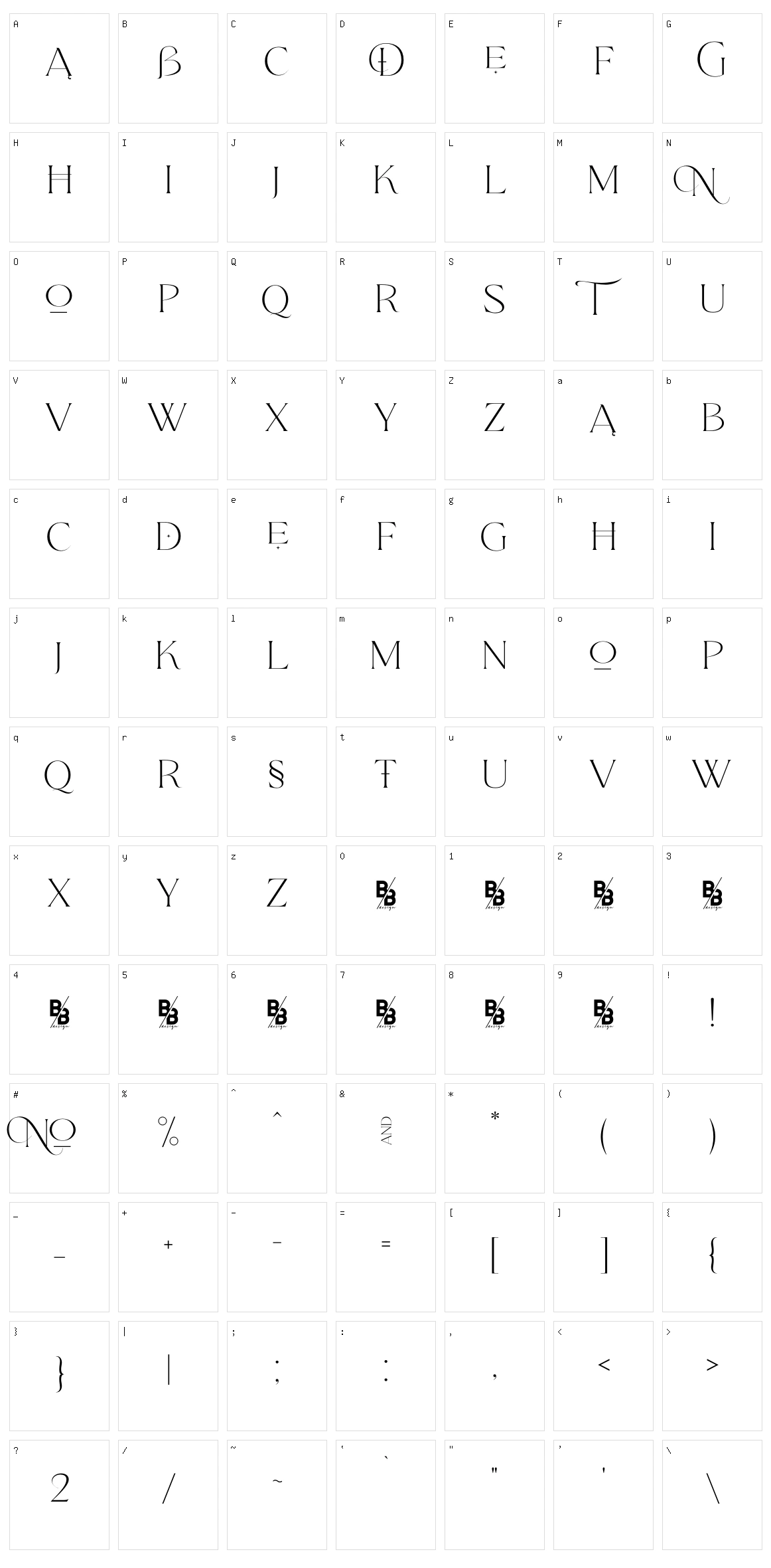 Qene-g Character Set