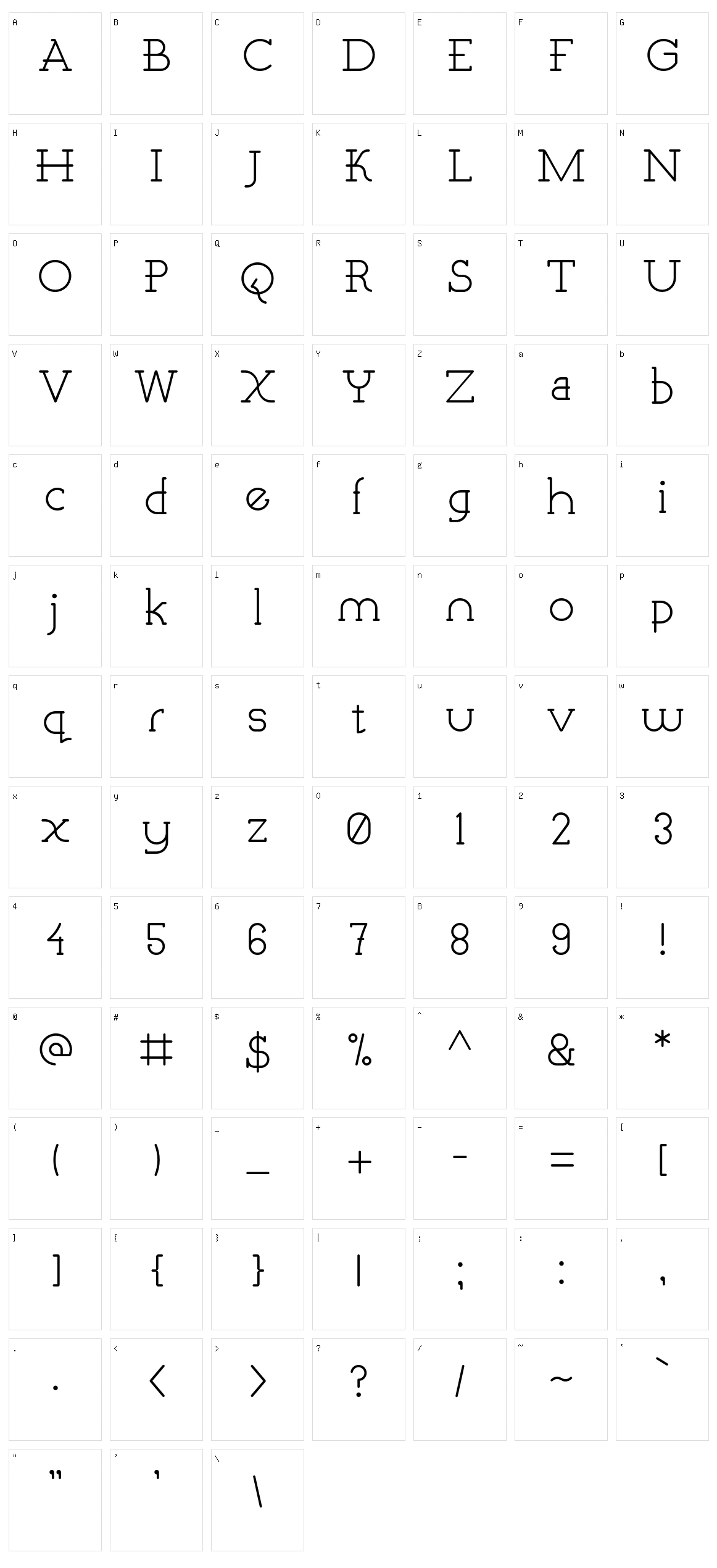 Quartz Character Set