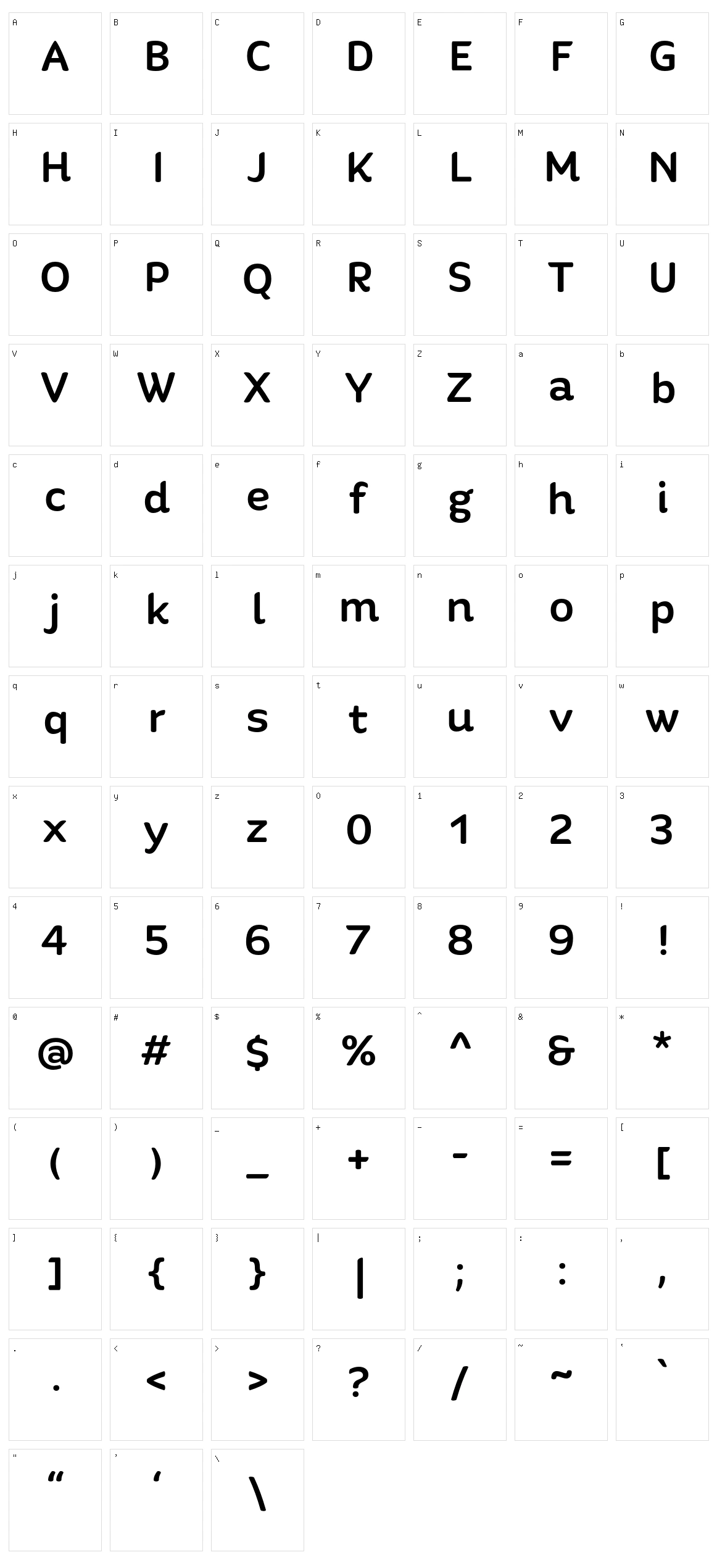 Quenda Character Set