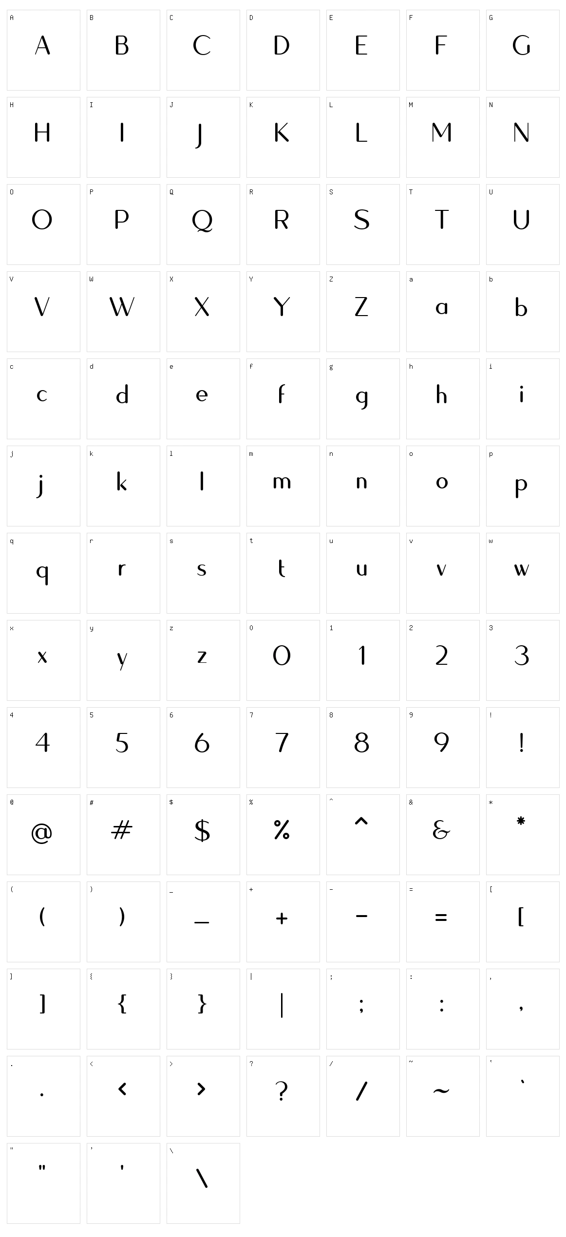 Quesha Character Set
