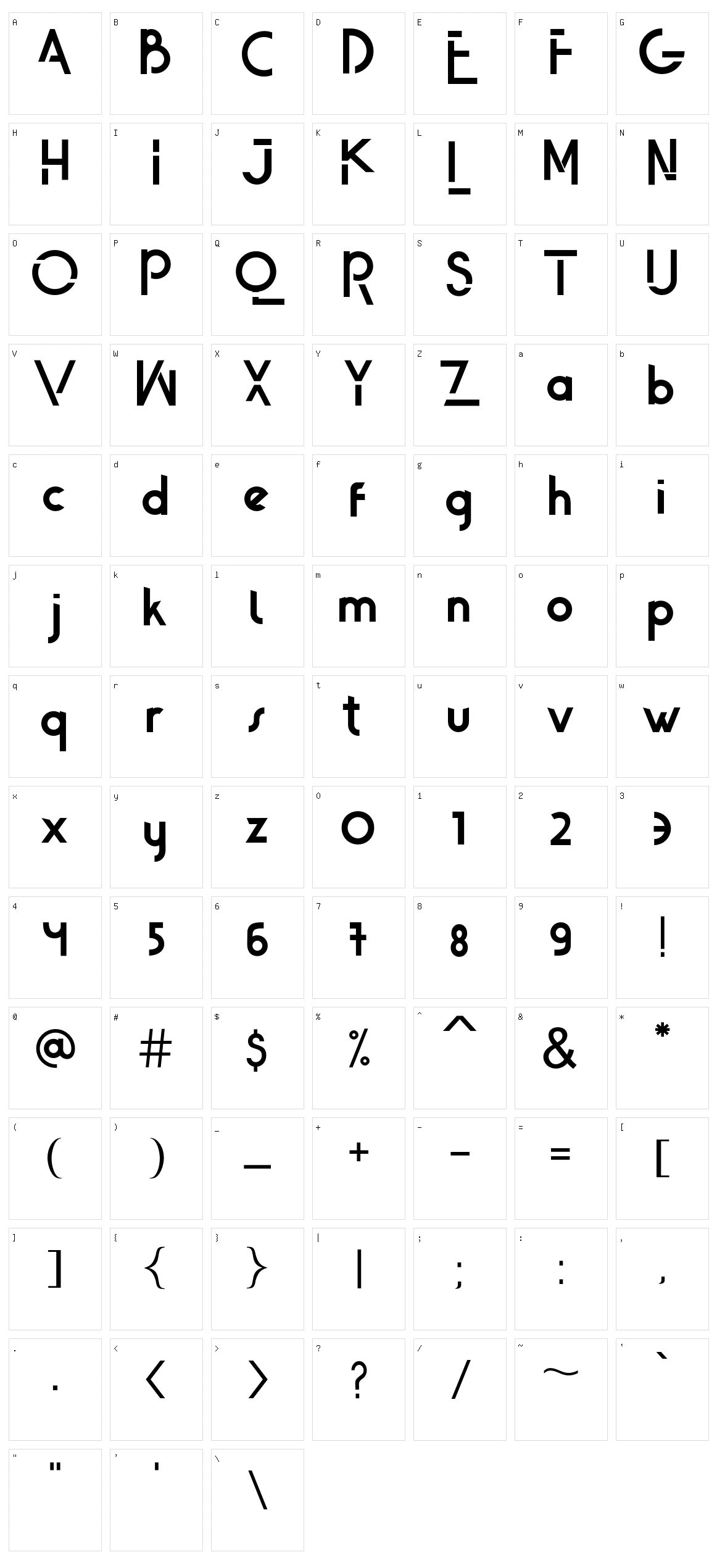 Quiqt Character Set