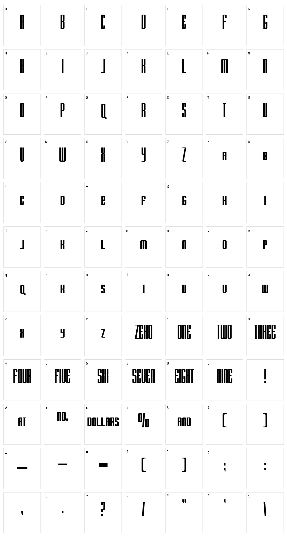 Radar Character Set
