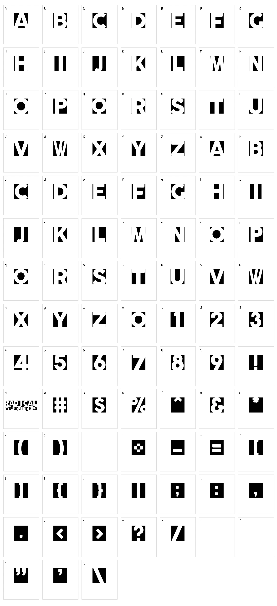 Radicalblock Character Set