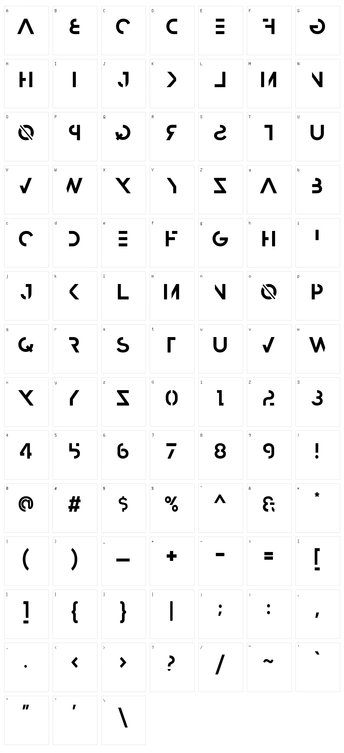 Razed Character Set