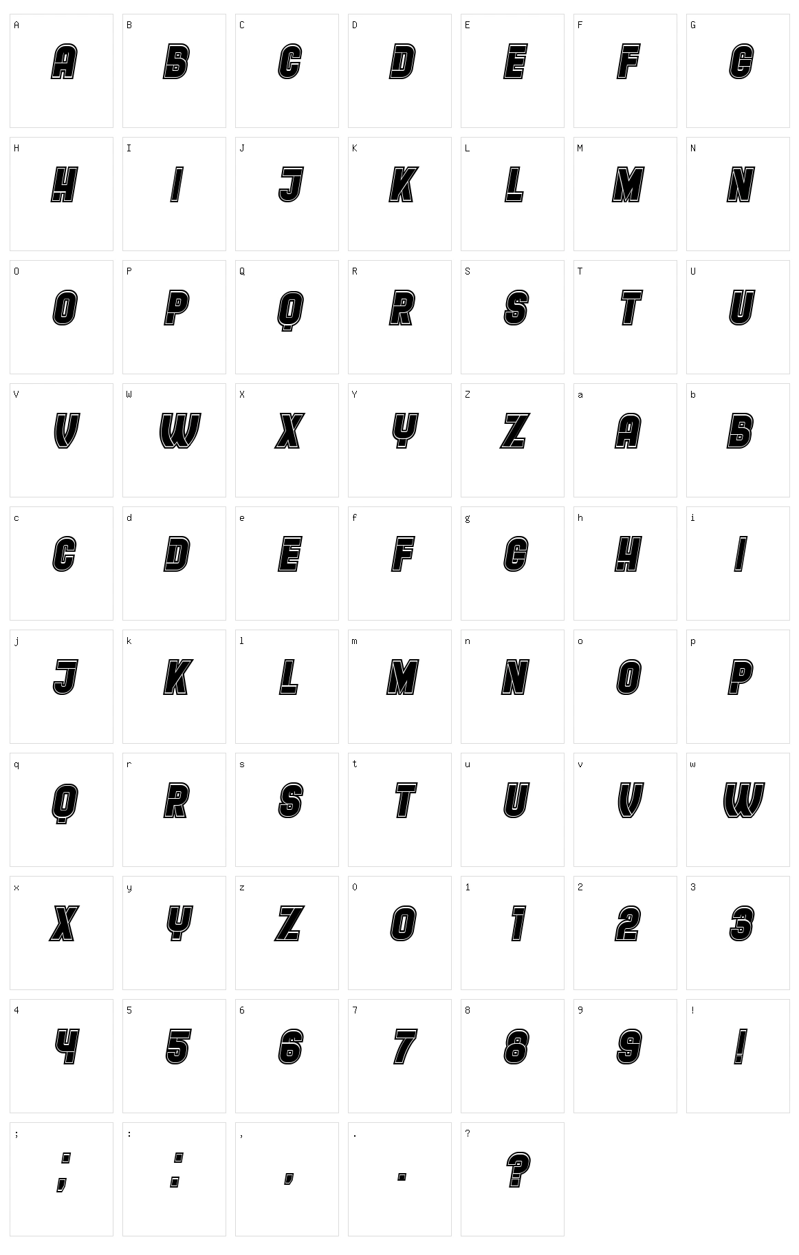 Restaurant Menu Character Set
