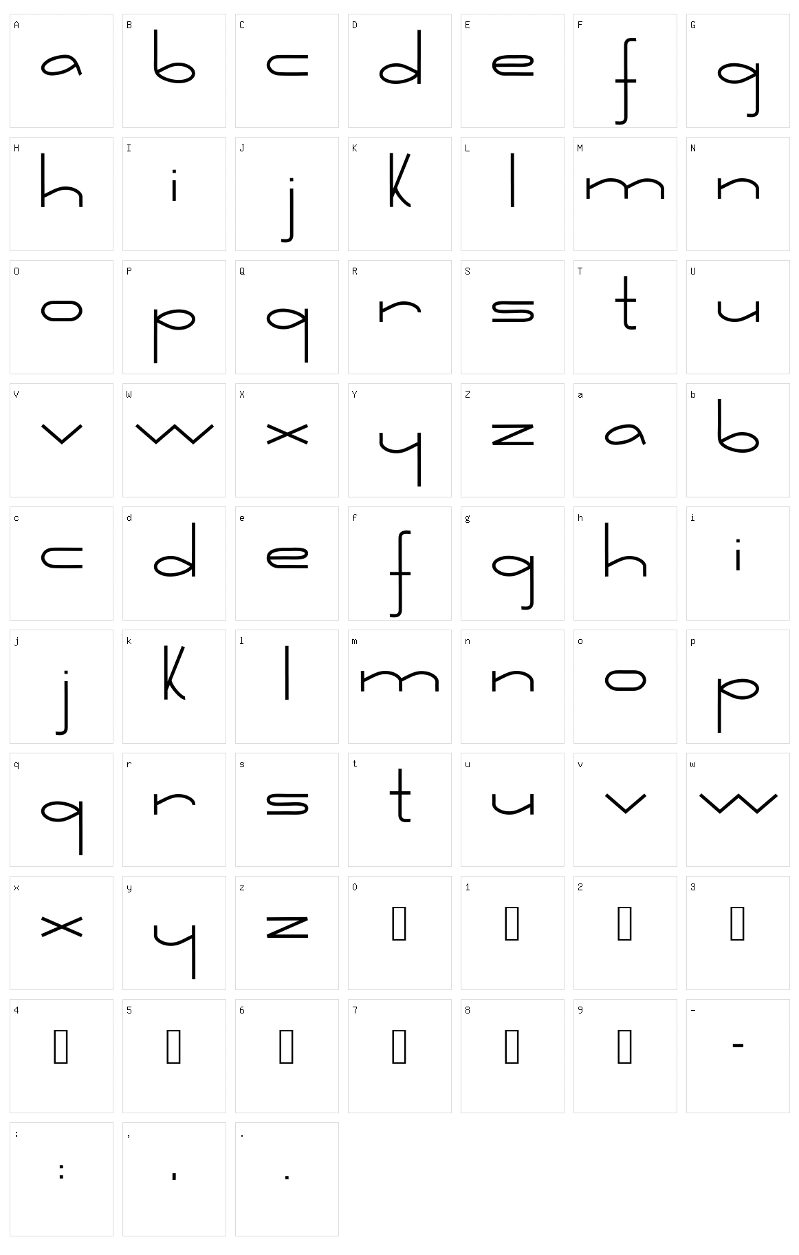 Retorica Character Set