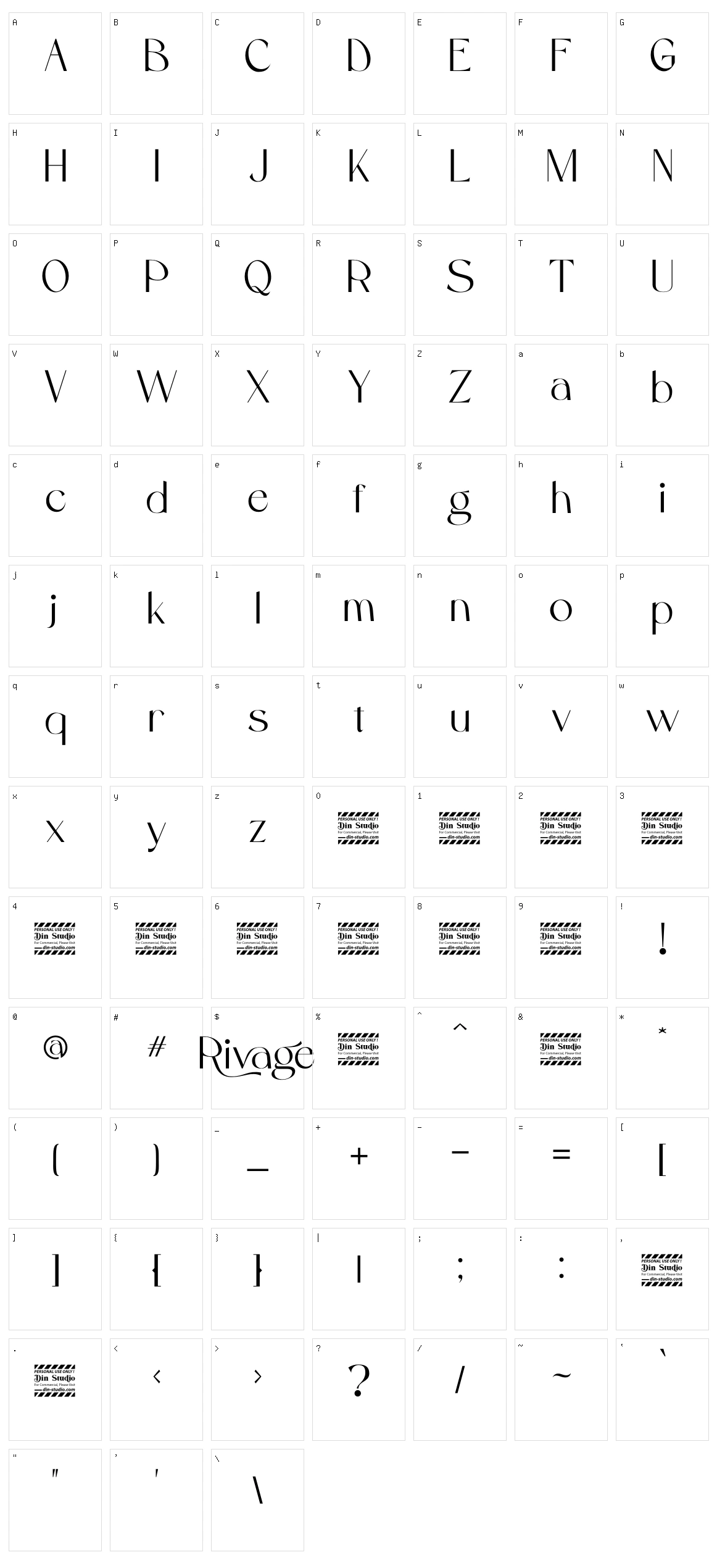 Rivage Character Set