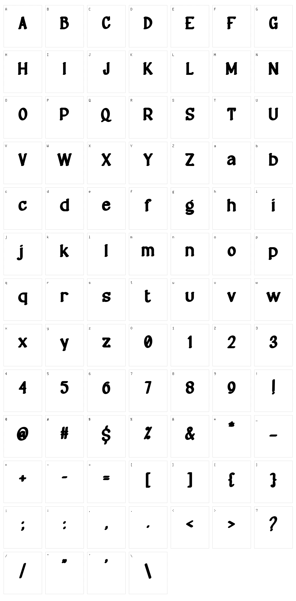 Rusthic Character Set