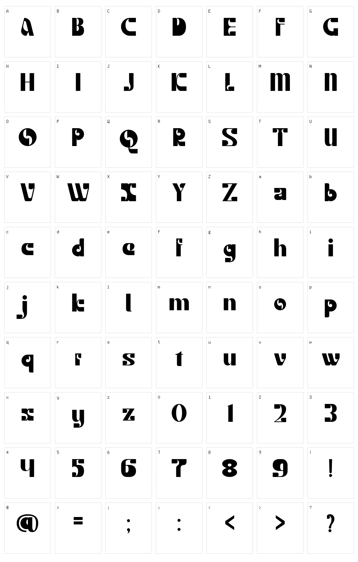 Ruttels Character Set