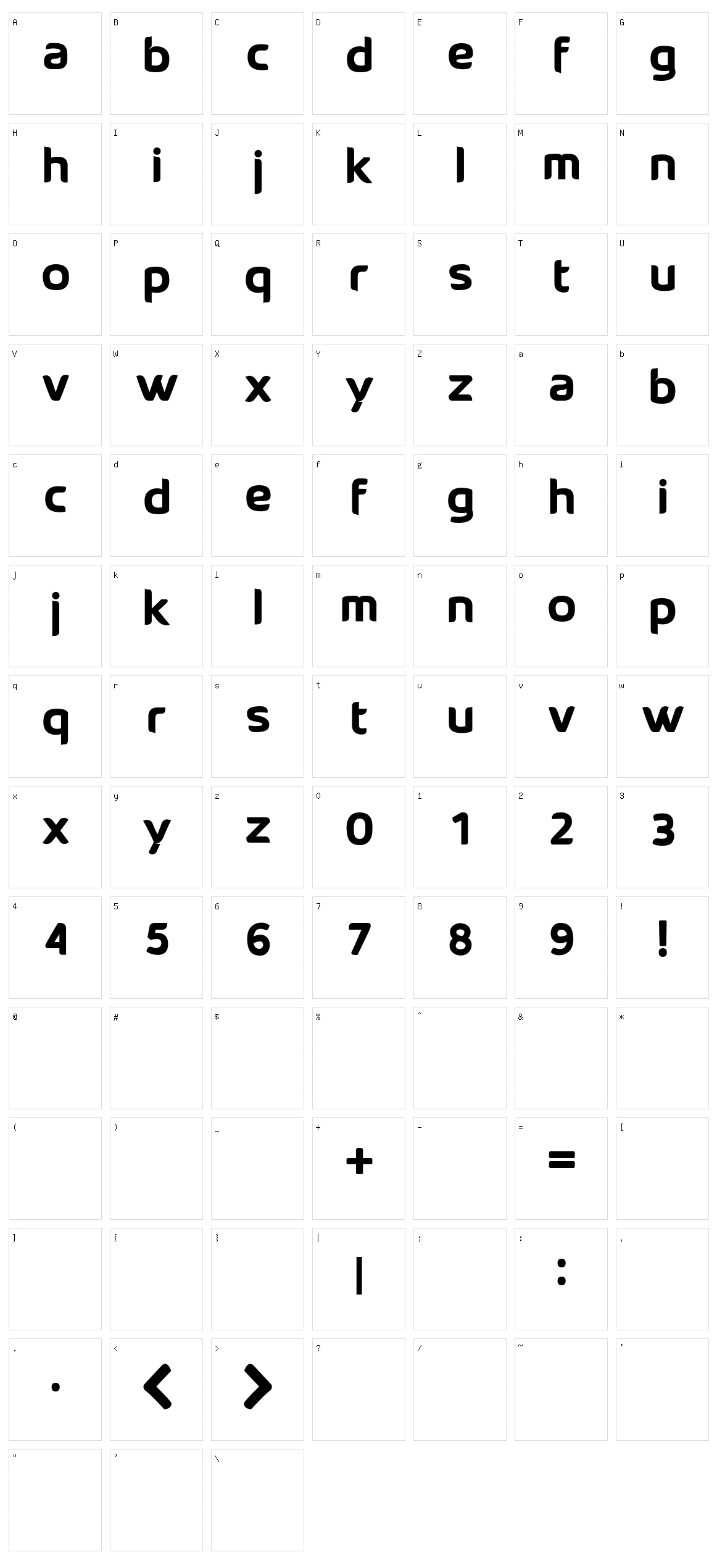 Salutino Character Set