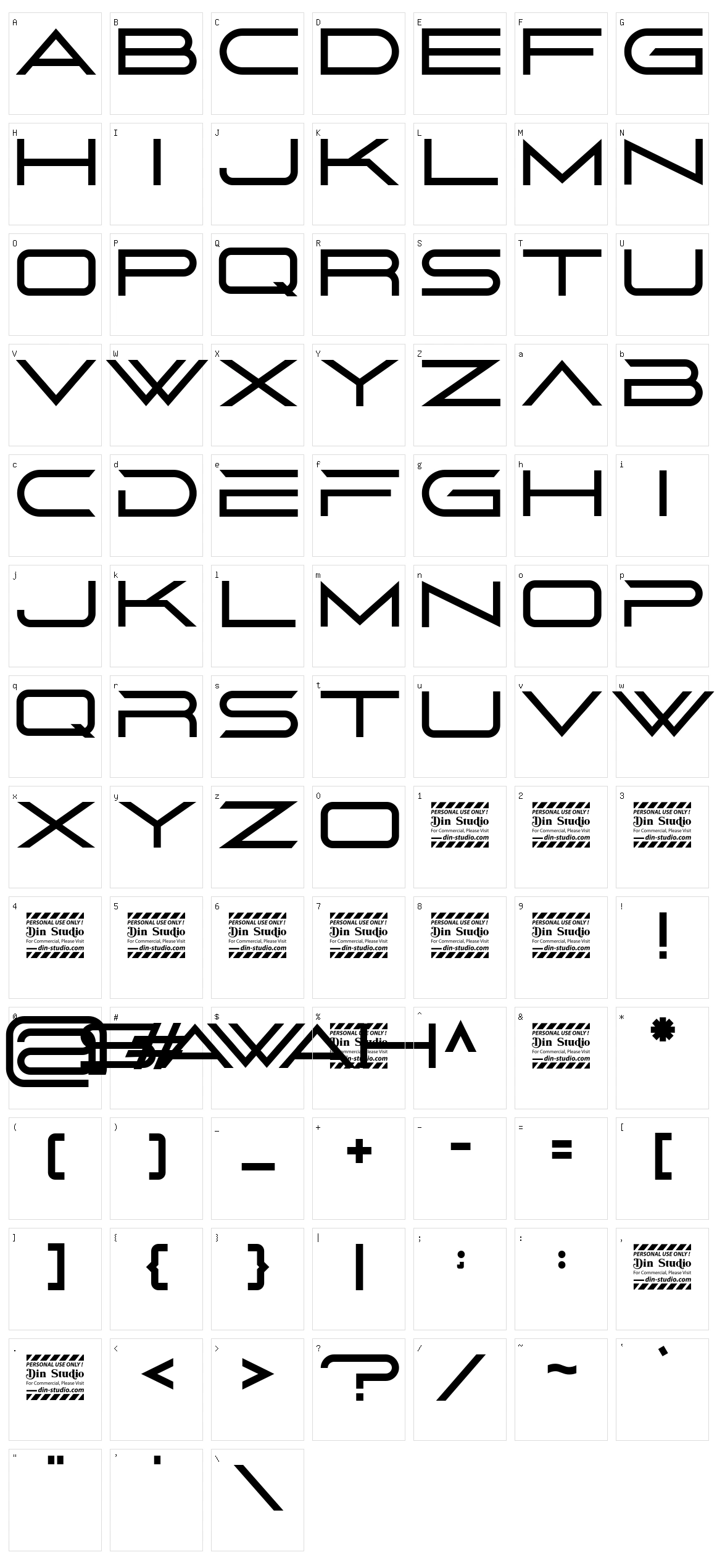 Sawah Character Set