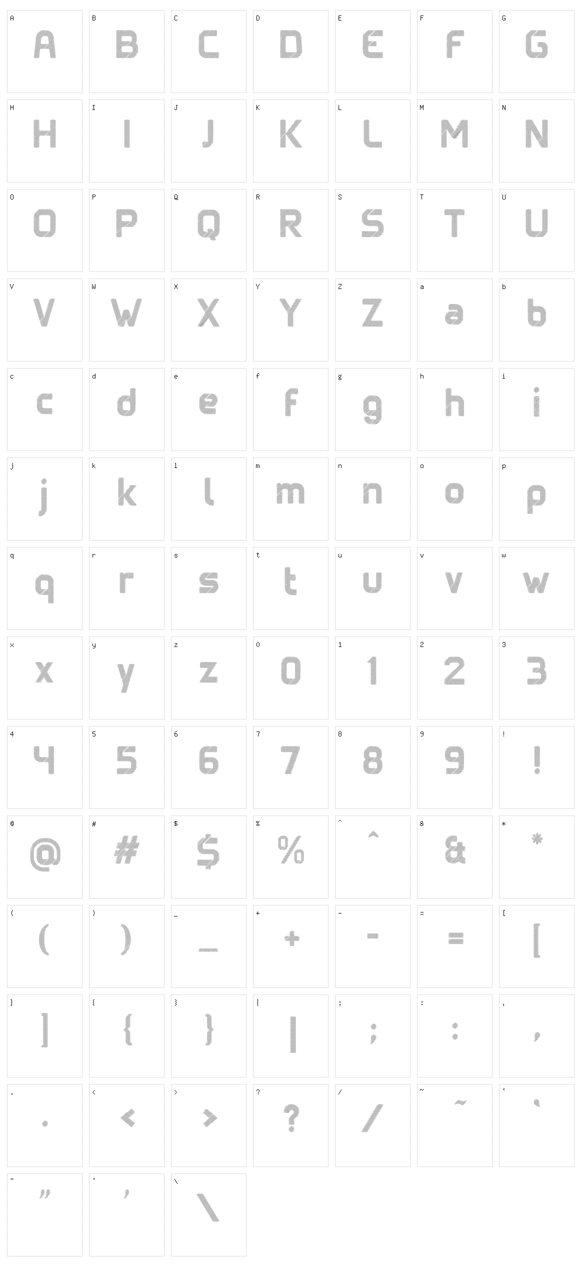 Scribouille Character Set