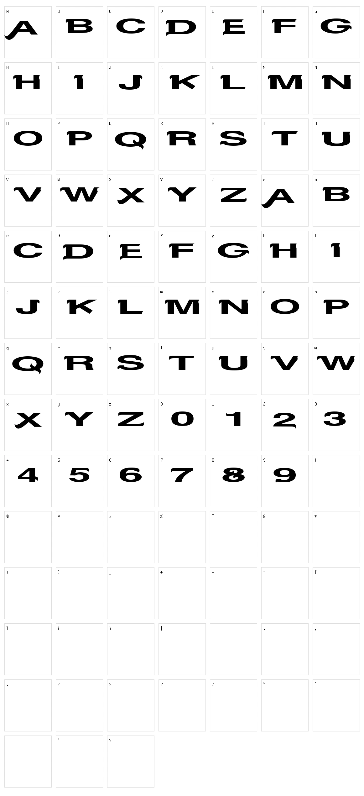 Serifvetika Character Set