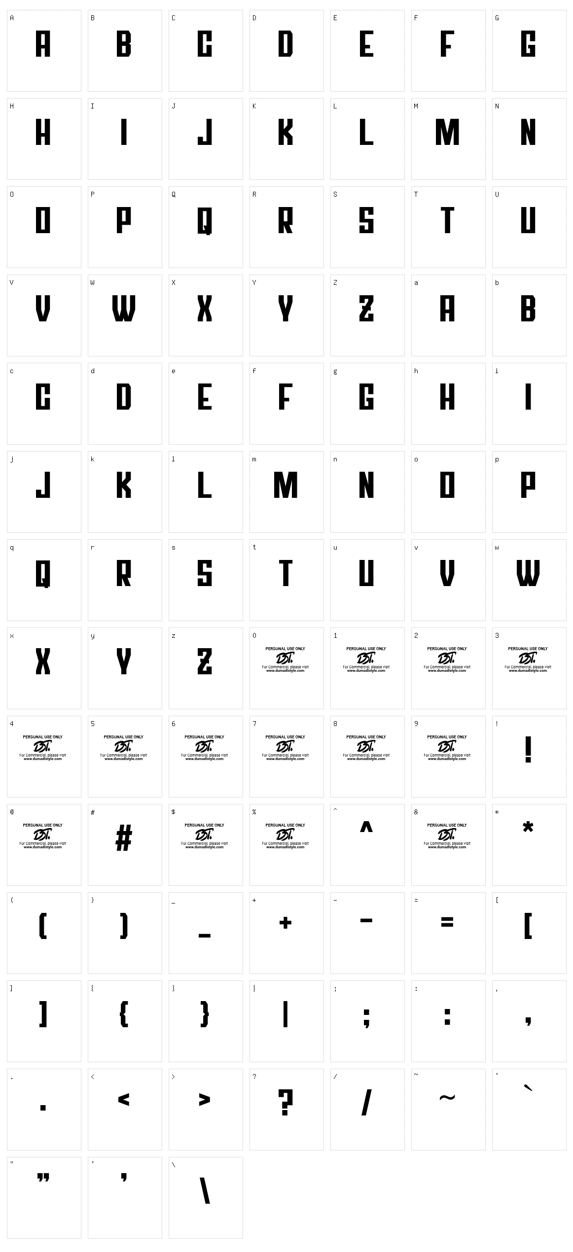 Sikat Character Set