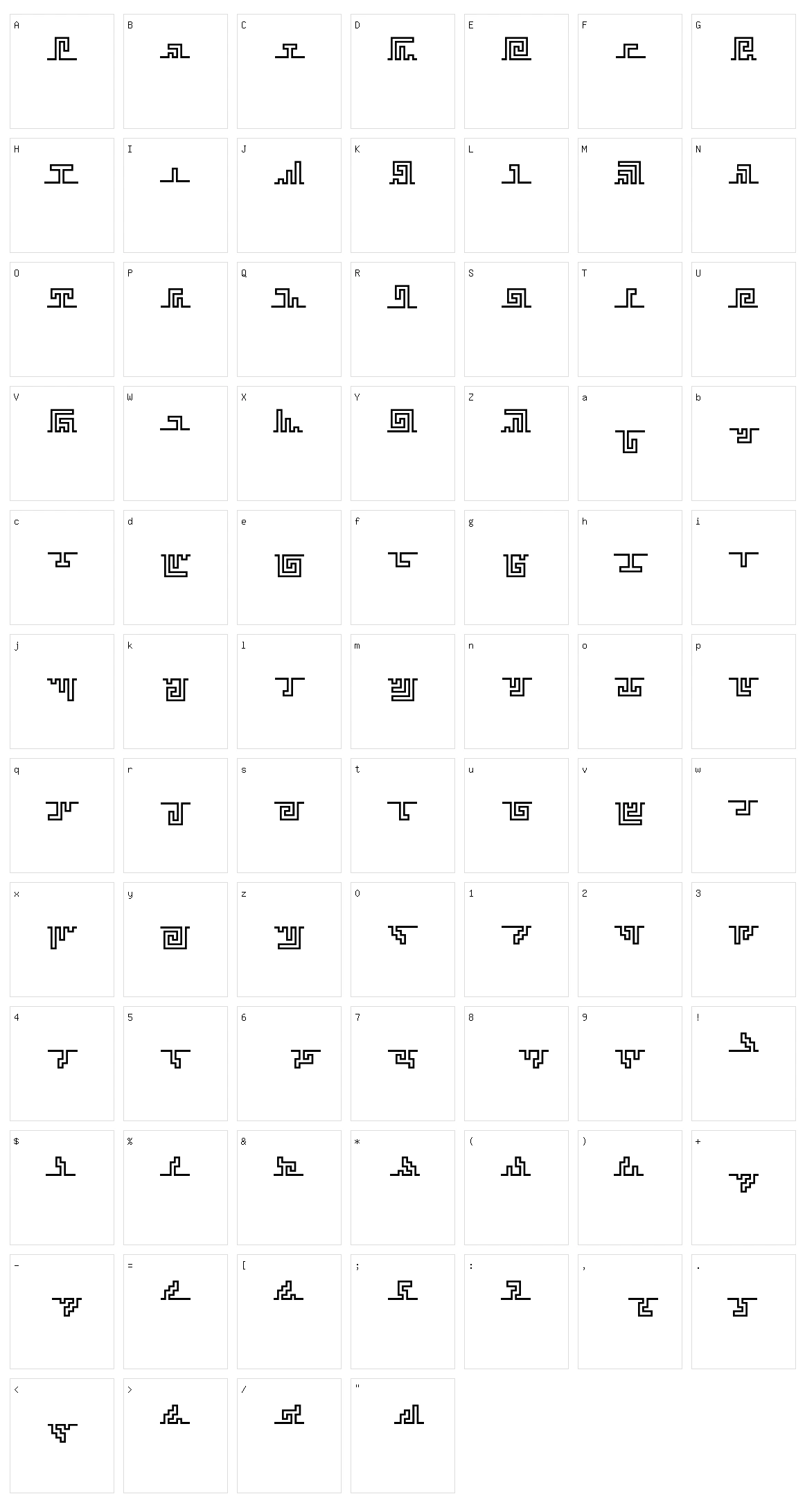 Wavefont Character Set