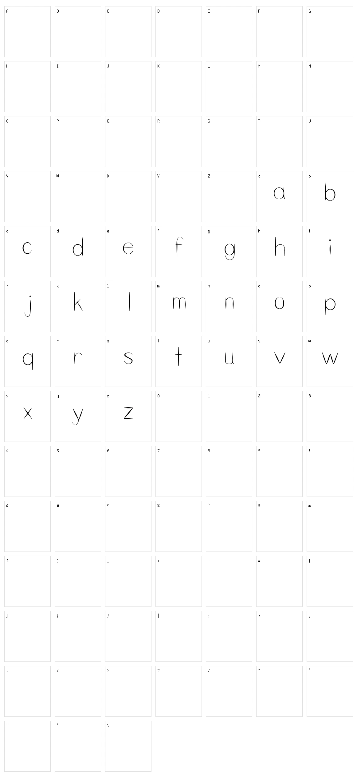 Skeleton Key Character Set