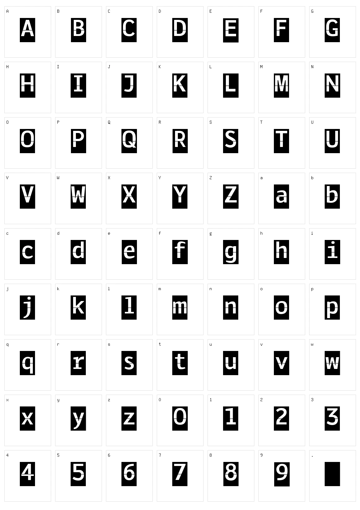 Solari Character Set