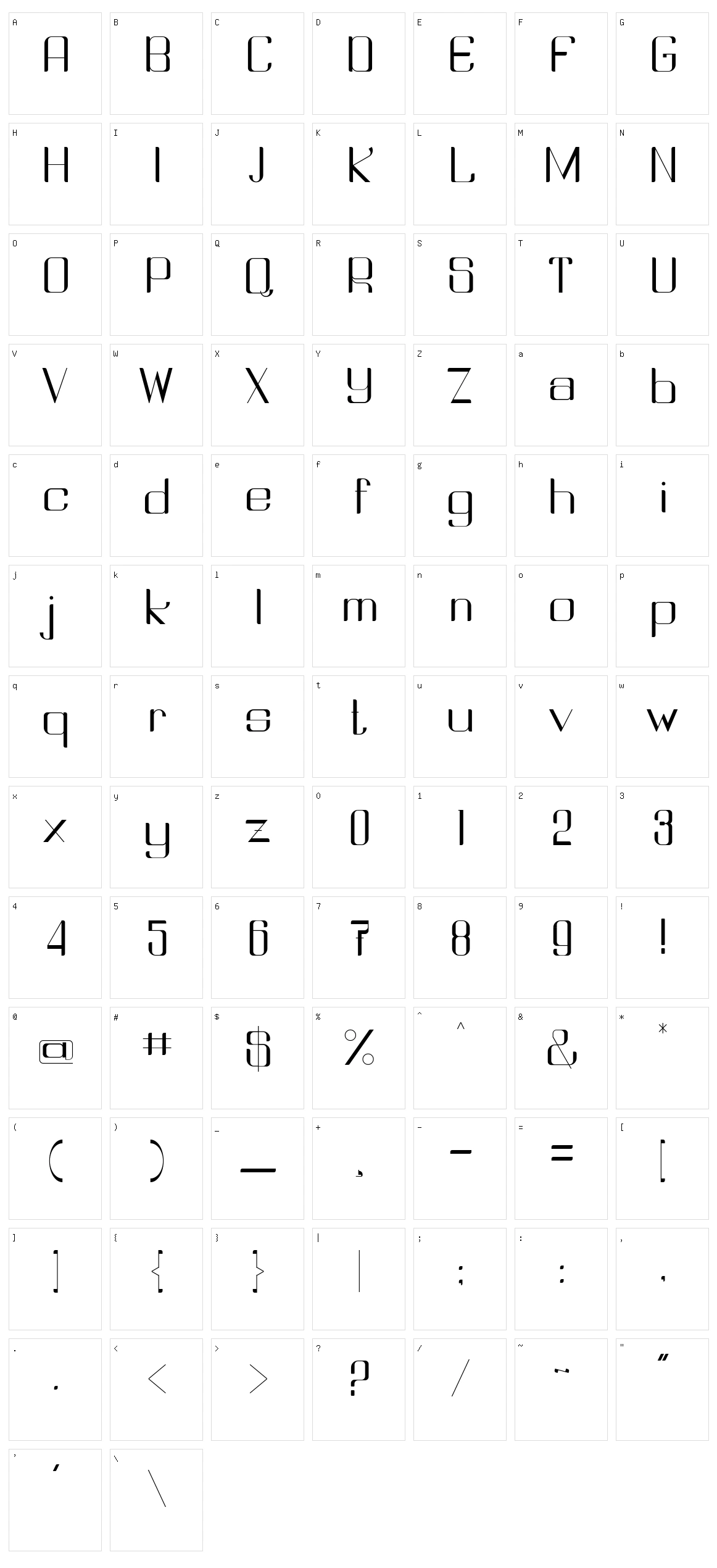 Srikandi Character Set