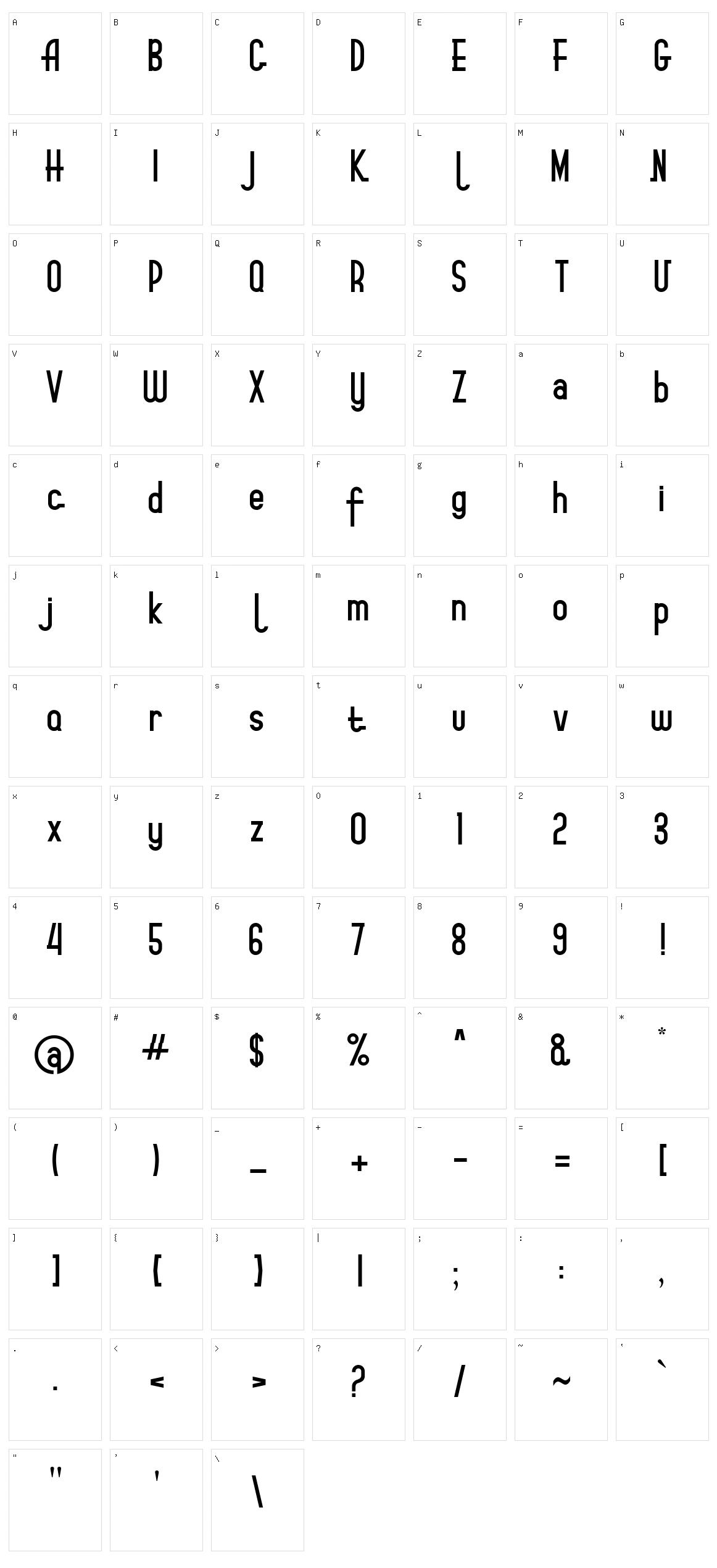 Starblack Character Set