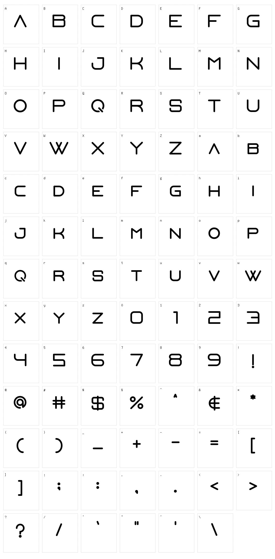 Steelr Character Set