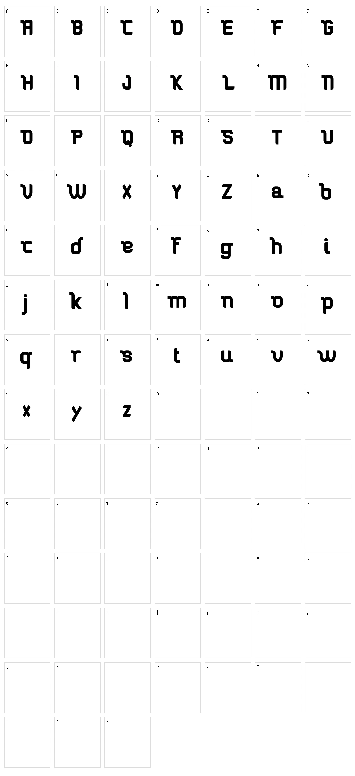 Stucker Character Set