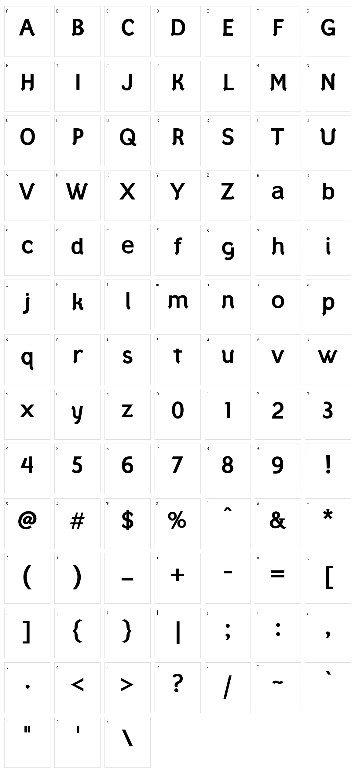 Styllo Character Set