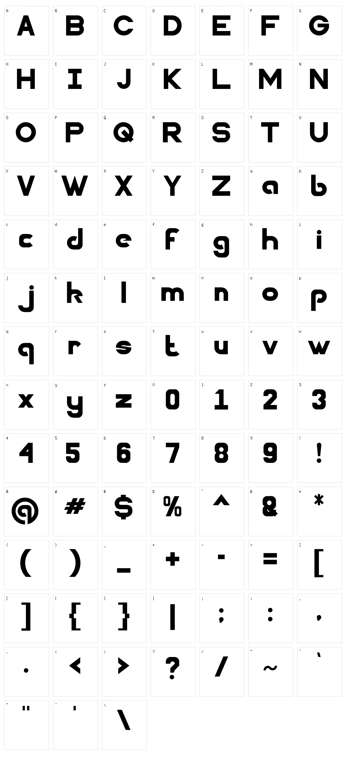 Super Bold Character Set