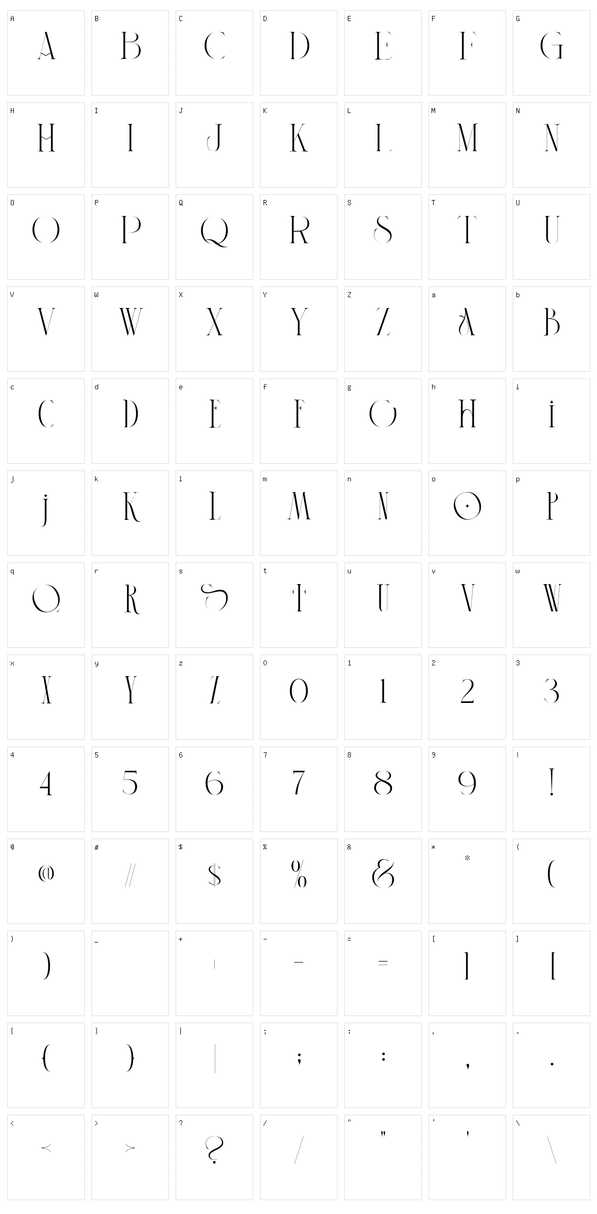 Supremely Luxurious Character Set