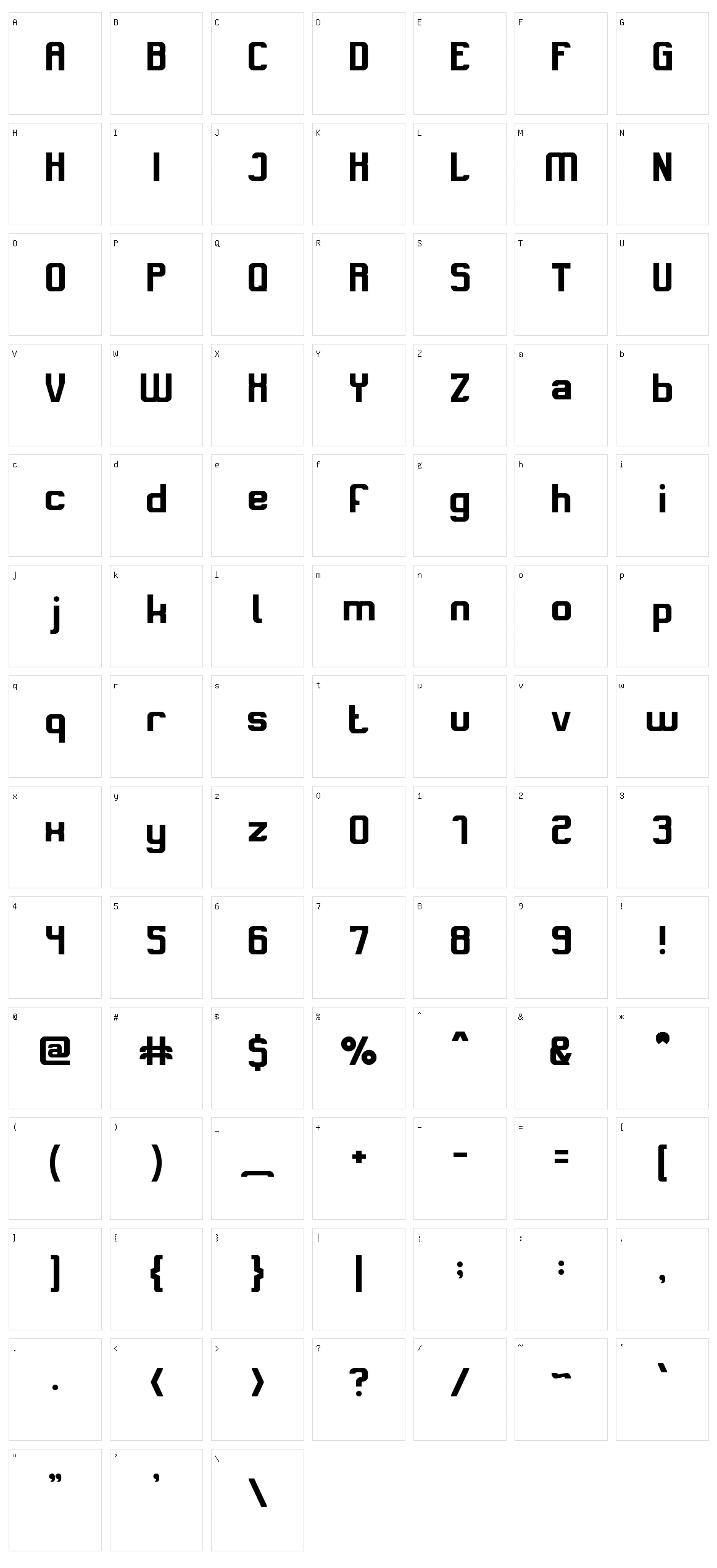 Switch System Character Set