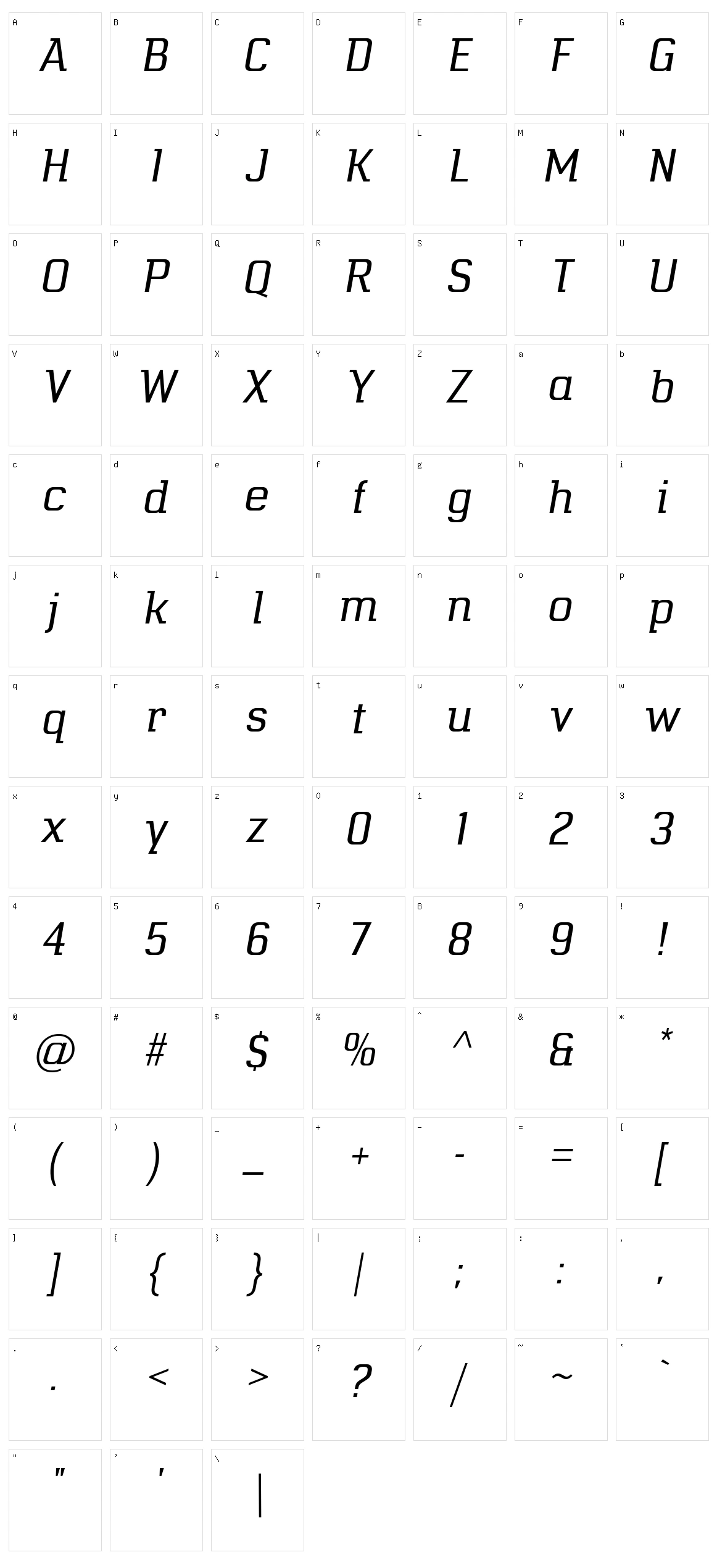Telephone Character Set