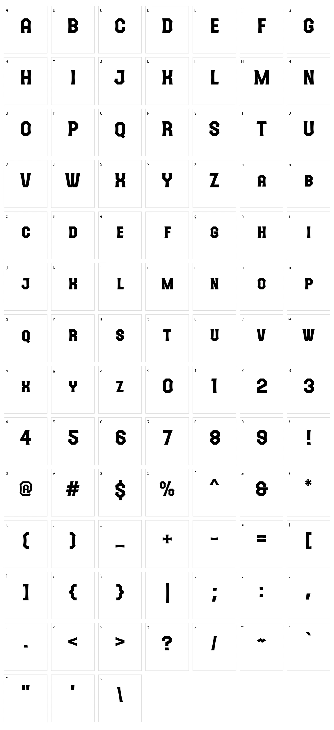 The October Two Character Set