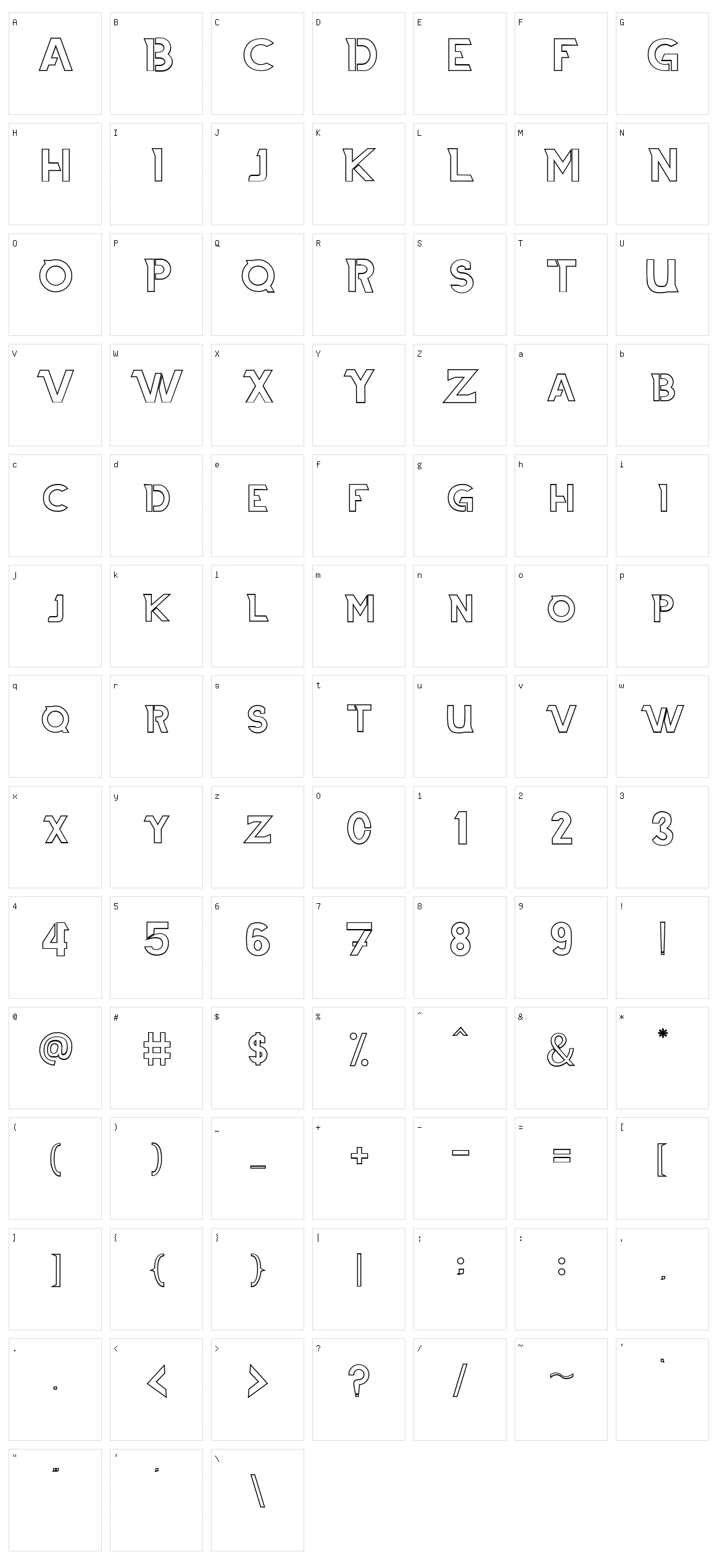 Thiaga Character Set