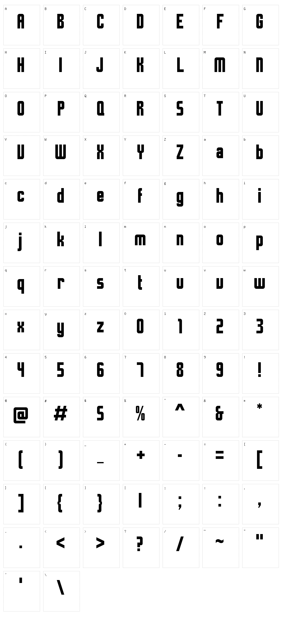 Time and Space Character Set