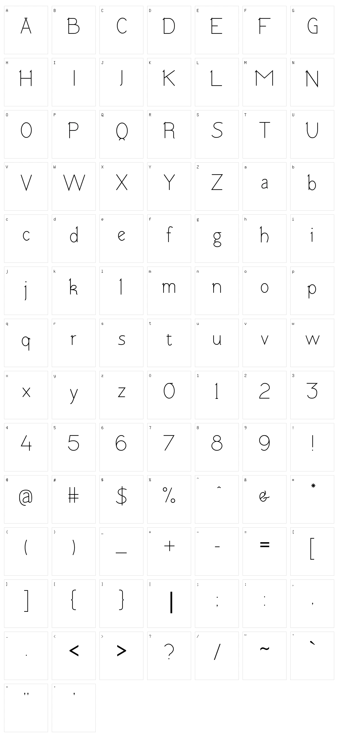 Tomsk Character Set