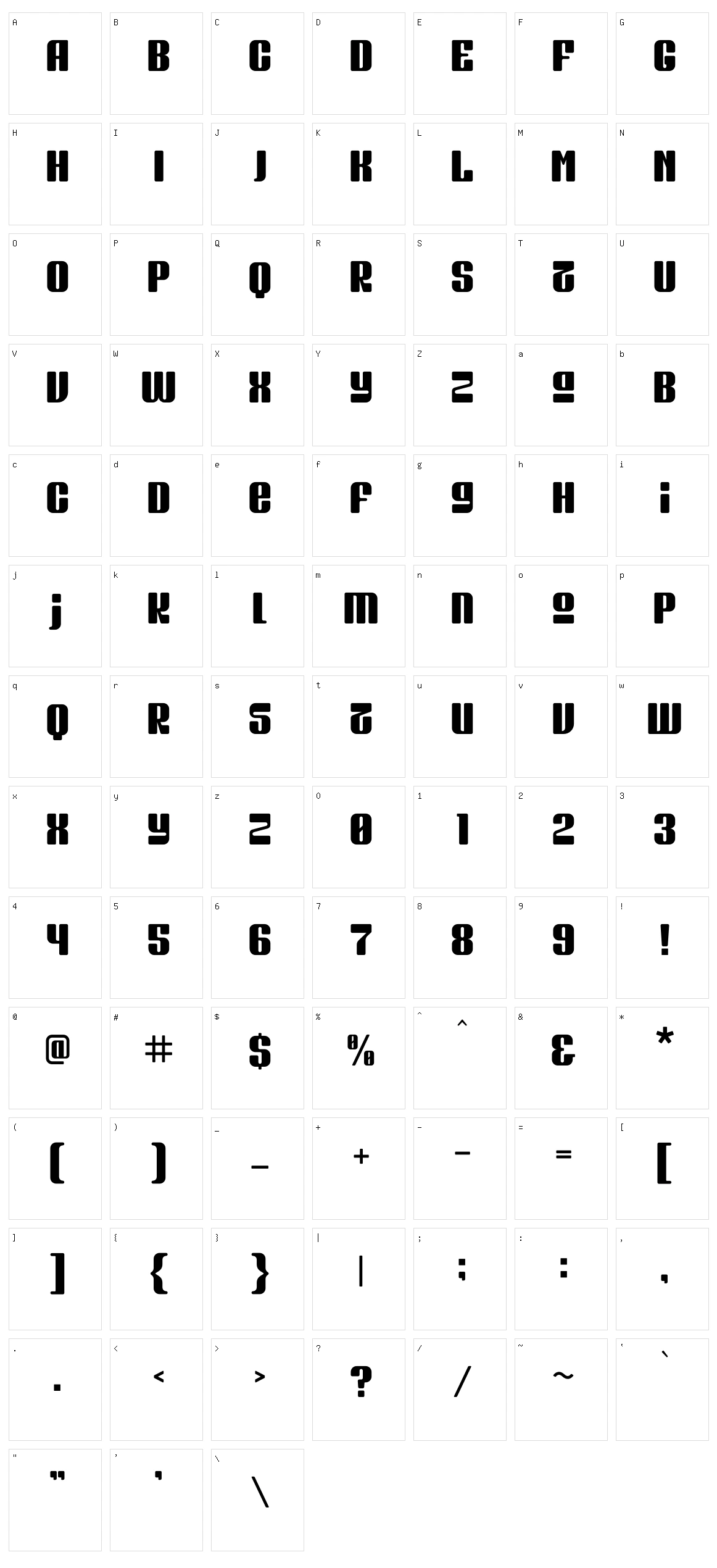 Torsae Character Set