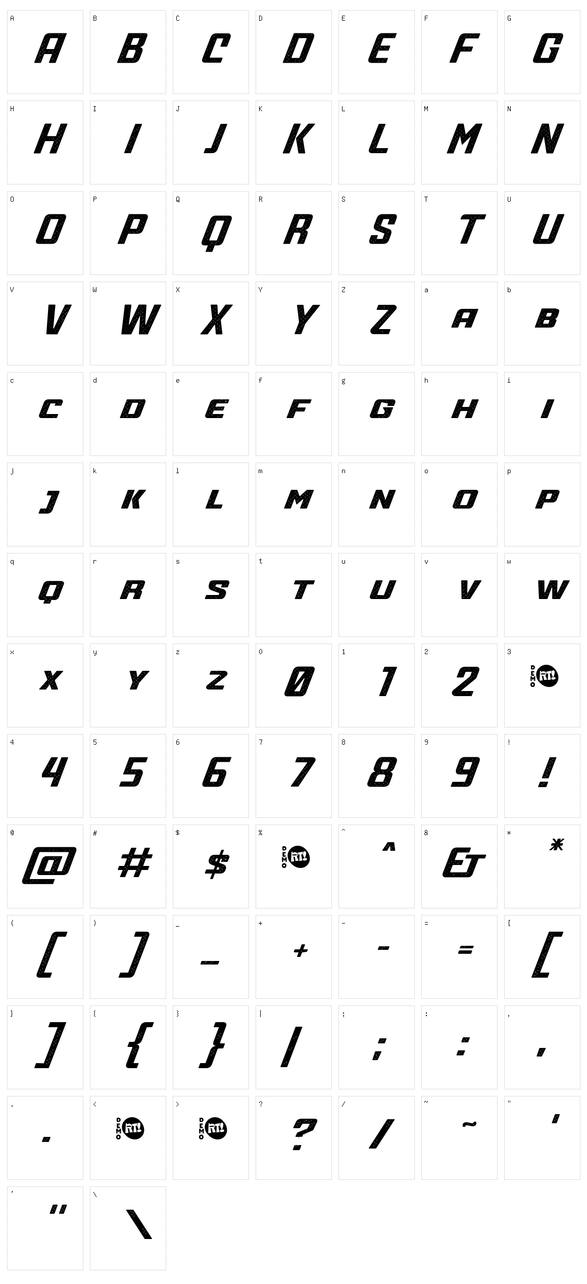 Tunning Character Set