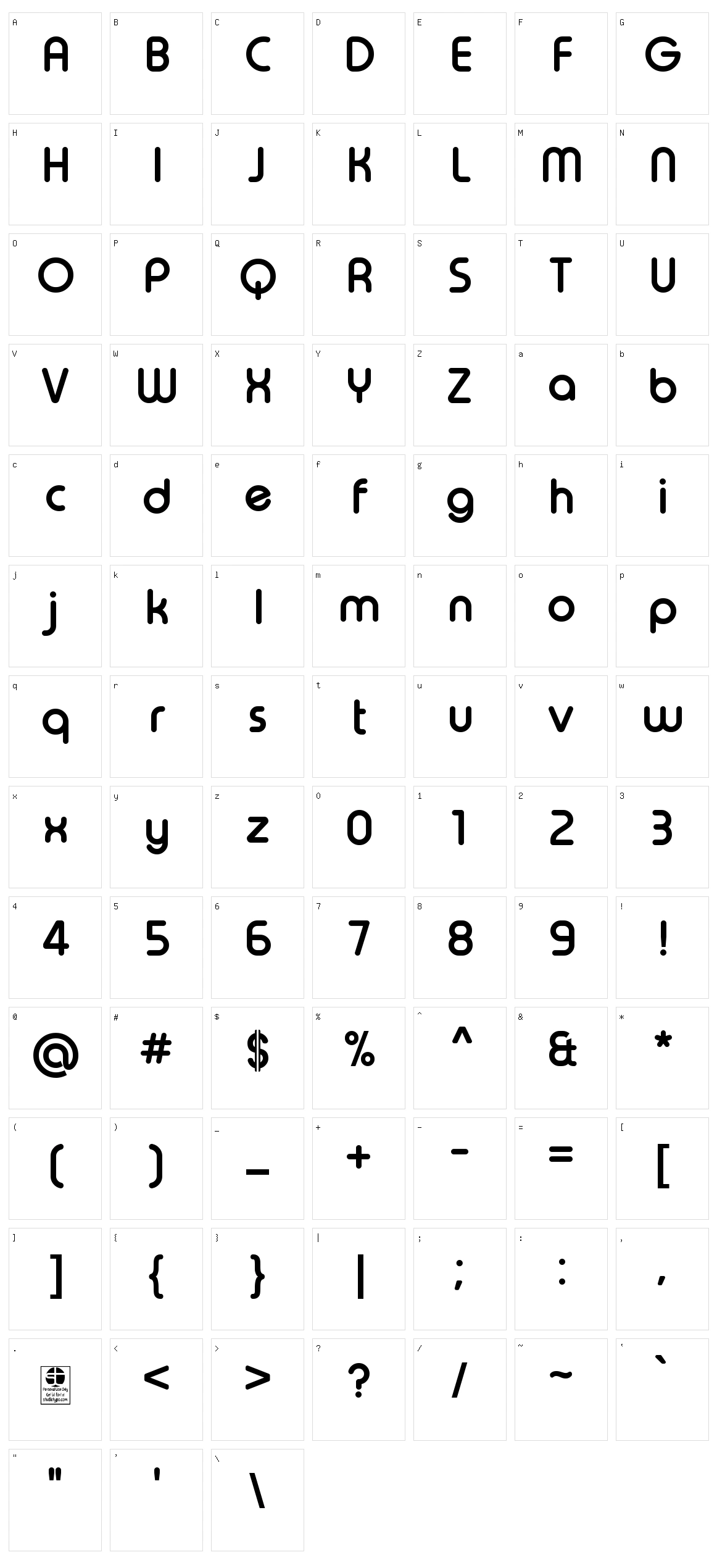 Typo Round Character Set