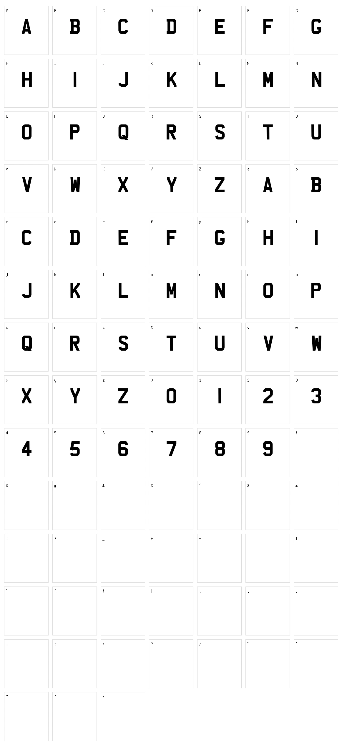 UK Number Plate Character Set
