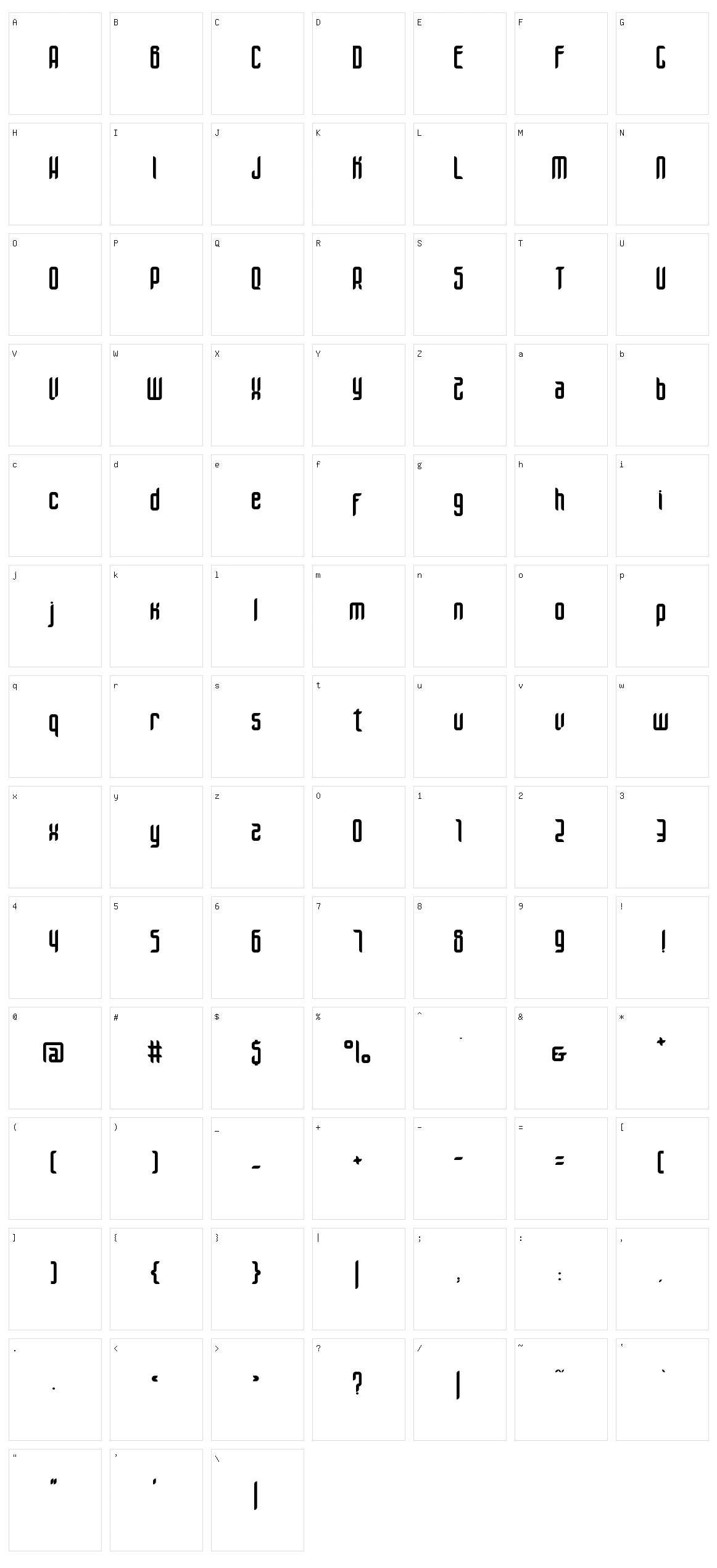 Unik Type Character Set