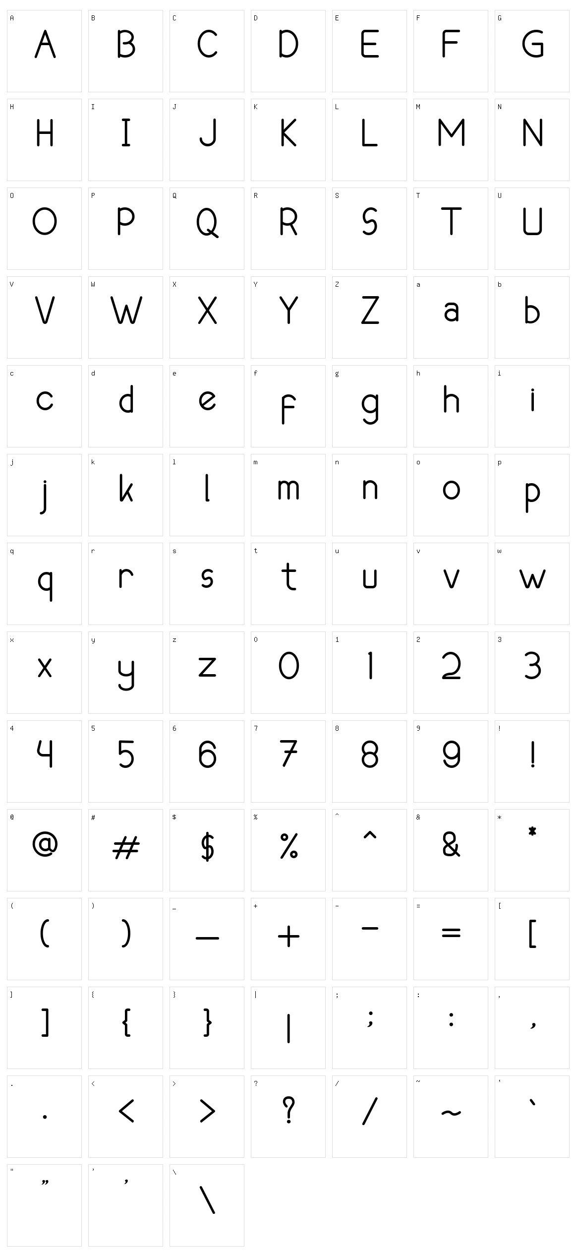 Vasgas Character Set