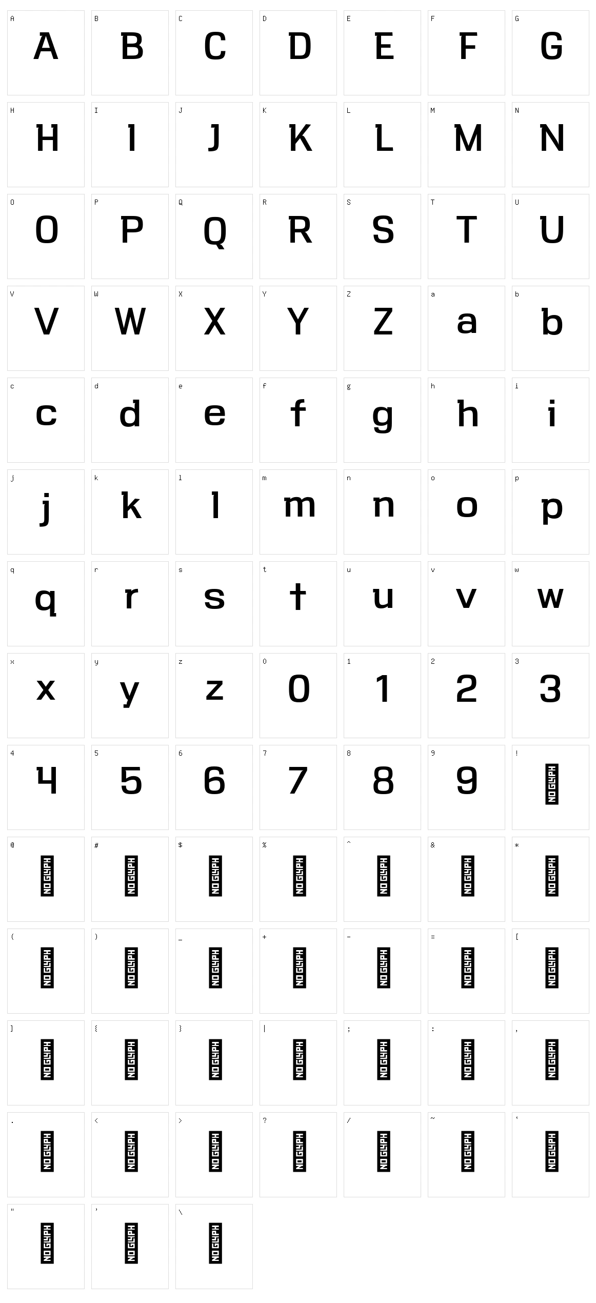 VersaBlock Character Set
