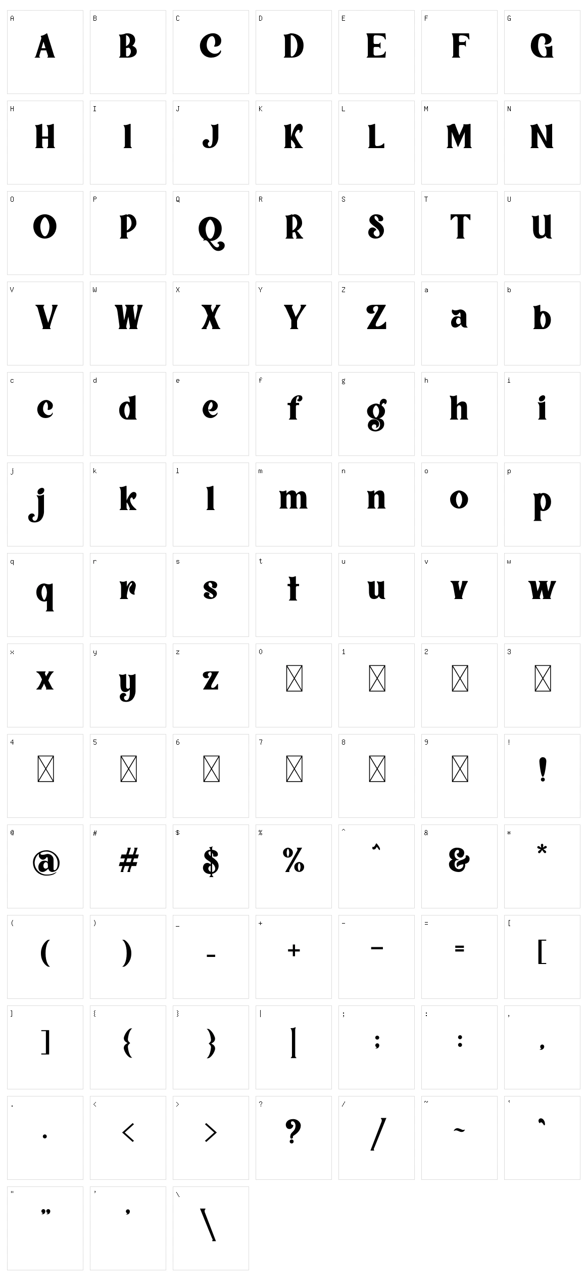 Vigallse Character Set