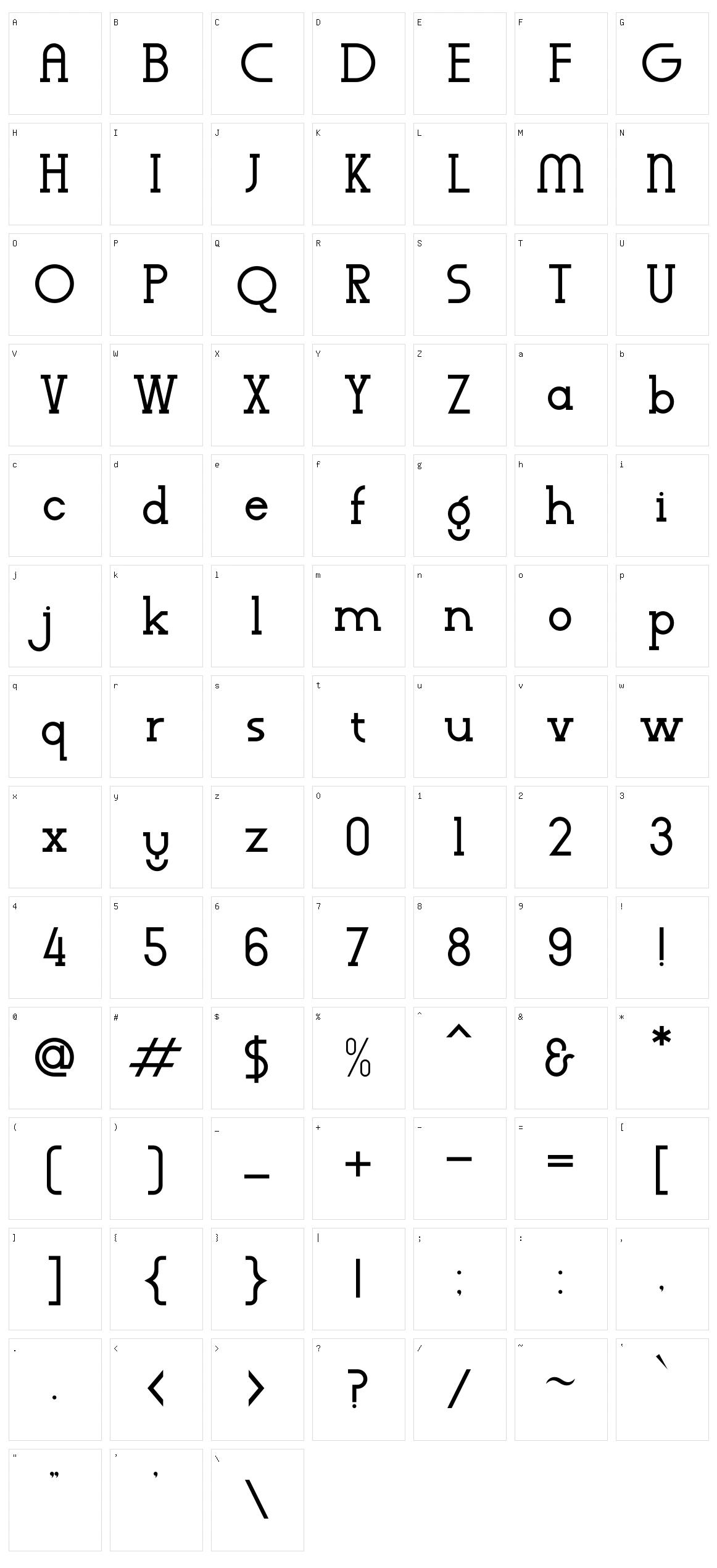 Wagstaf Character Set