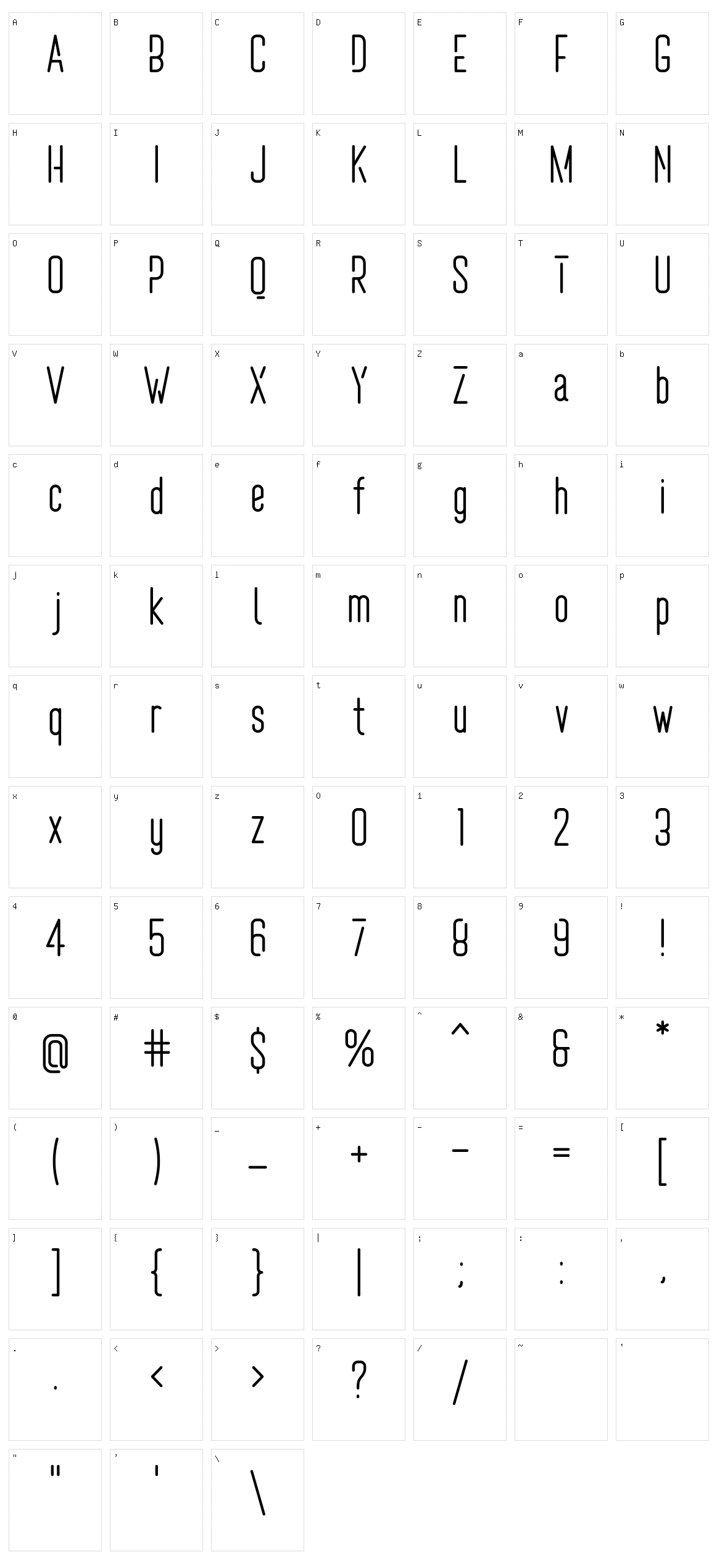 Wavemax Character Set