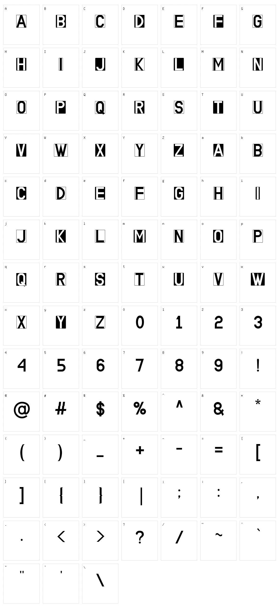 White And Black Character Set