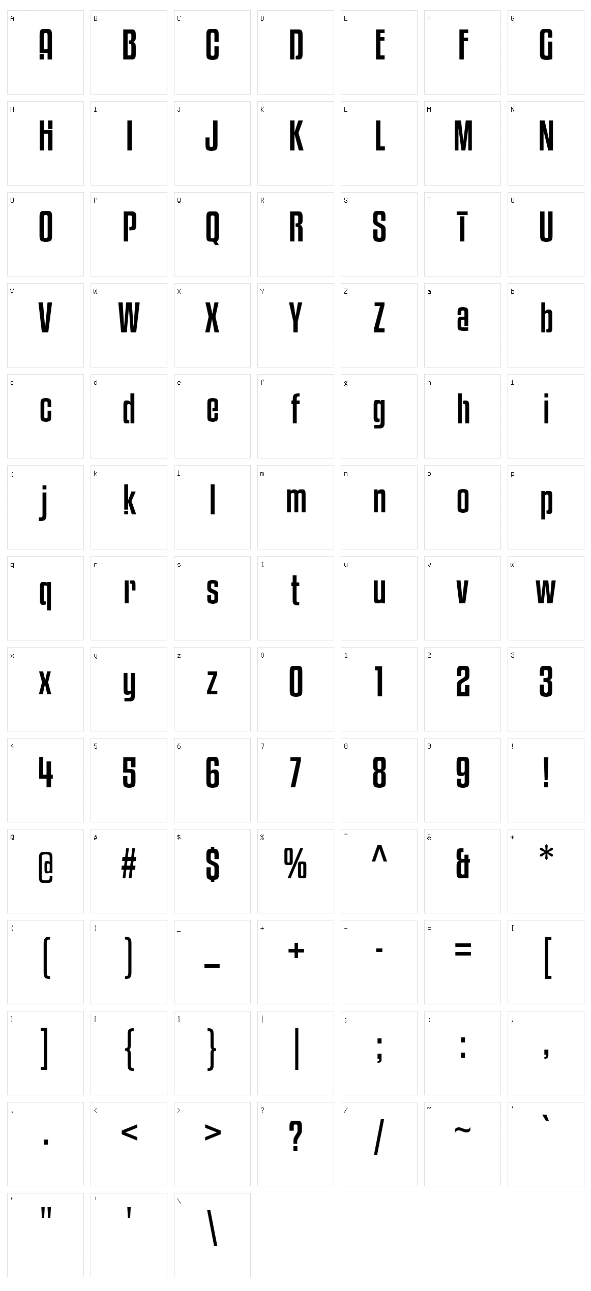 Wizardless Character Set