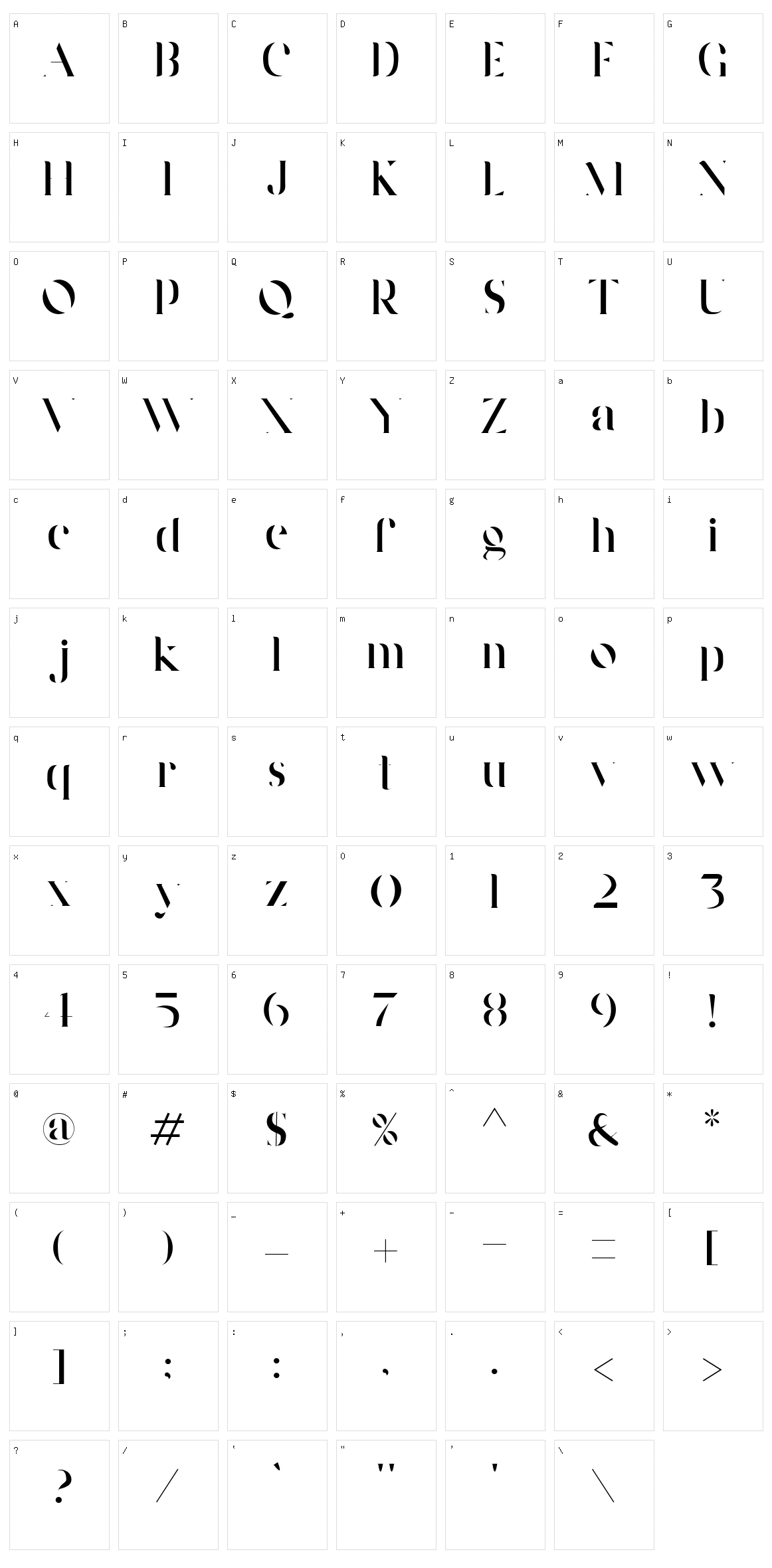 Wordan Character Set