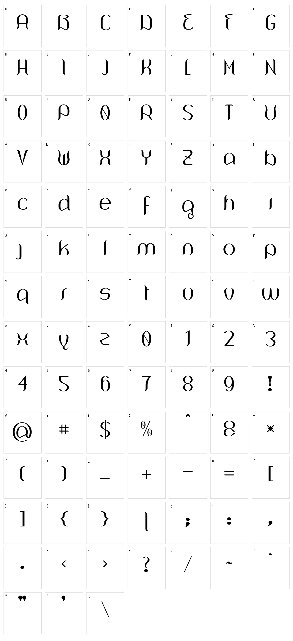 Wouliane Character Set