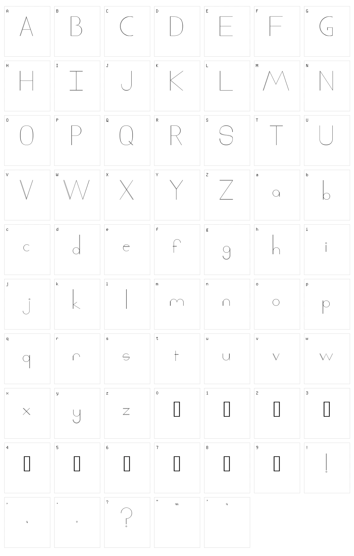 Xack Character Set