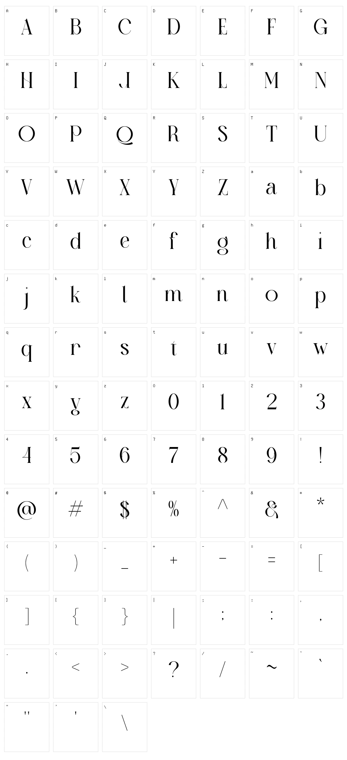 Zaloga Character Set